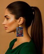 Dual-Face Earrings– Handmade Paper Mache - Image 2
