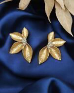 Lotus Bloom Earrings– Handmade Paper Mache With Resin Or Crystal Center - Image 7