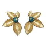 Lotus Bloom Earrings– Handmade Paper Mache With Resin Or Crystal Center