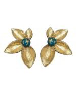 Lotus Bloom Earrings– Handmade Paper Mache With Resin Or Crystal Center