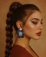 “Be My Signpost” Handmade Paper Mache Earrings - Image 2