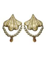 Golden Ginkgo Earrings– Handmade Paper Mache