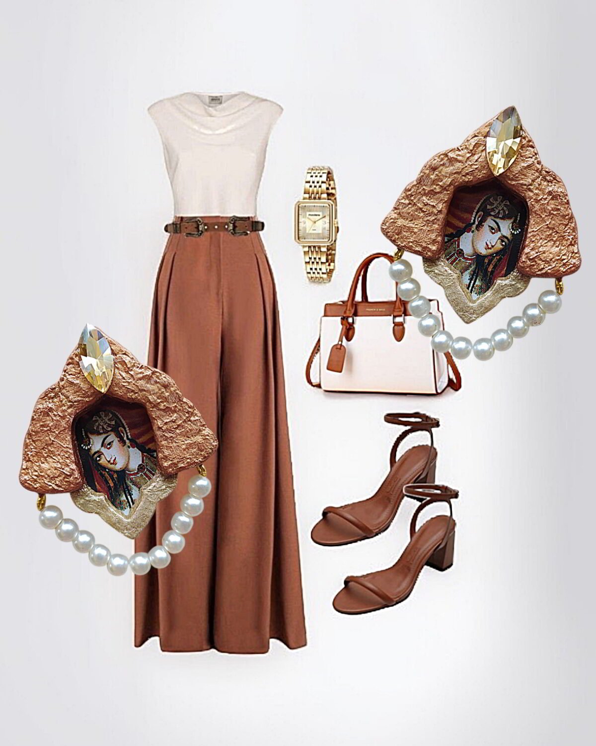 Taj Of Light - Handmade Paper Mache Earrings - weightlight - Image 3