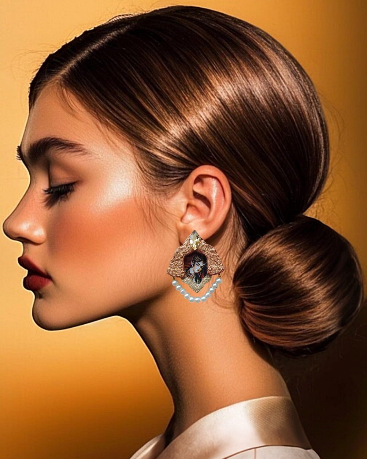 Taj Of Light - Handmade Paper Mache Earrings - weightlight - Image 2