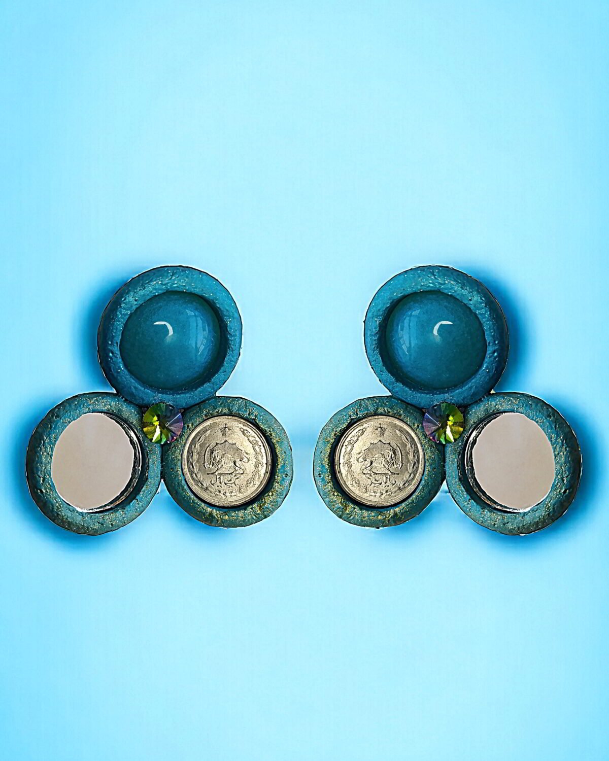 Blossom Pahlavi – Handmade Paper Mache Earrings - Image 5