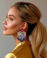 “I said the scent of your hair led the world astray"Handmade Paper Mache Earrings - Image 3