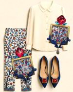 “I said the scent of your hair led the world astray"Handmade Paper Mache Earrings - Image 4