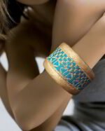 Girih Glow – Handmade Paper Mache Bangle - Image 3