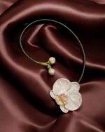 Orchid Necklace – Handmade Paper Mache Earrings - Image 2