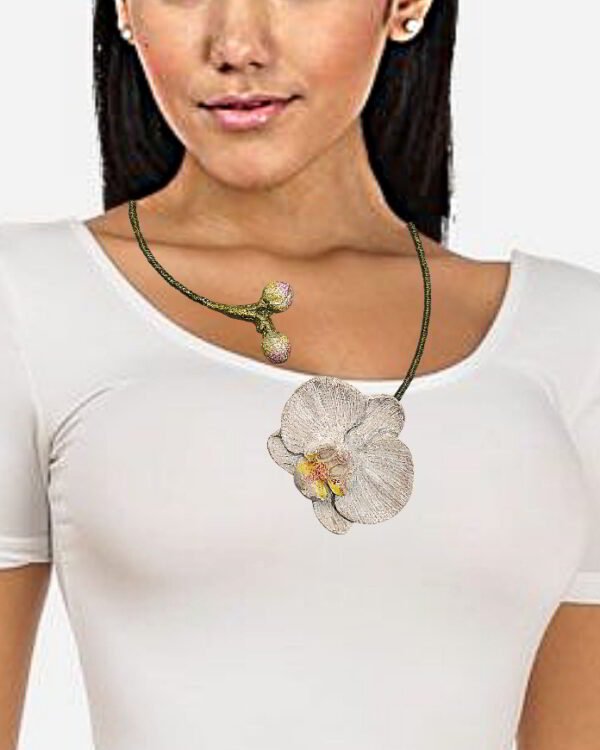 Orchid Necklace – Handmade Paper Mache Earrings