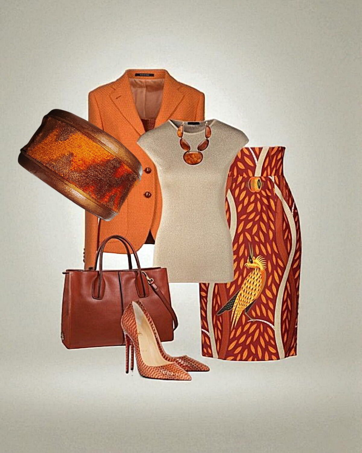 Autumn Bangle – Handmade Paper Mache Bangle - Image 4