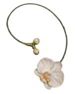 Orchid Necklace – Handmade Paper Mache Earrings - Image 4