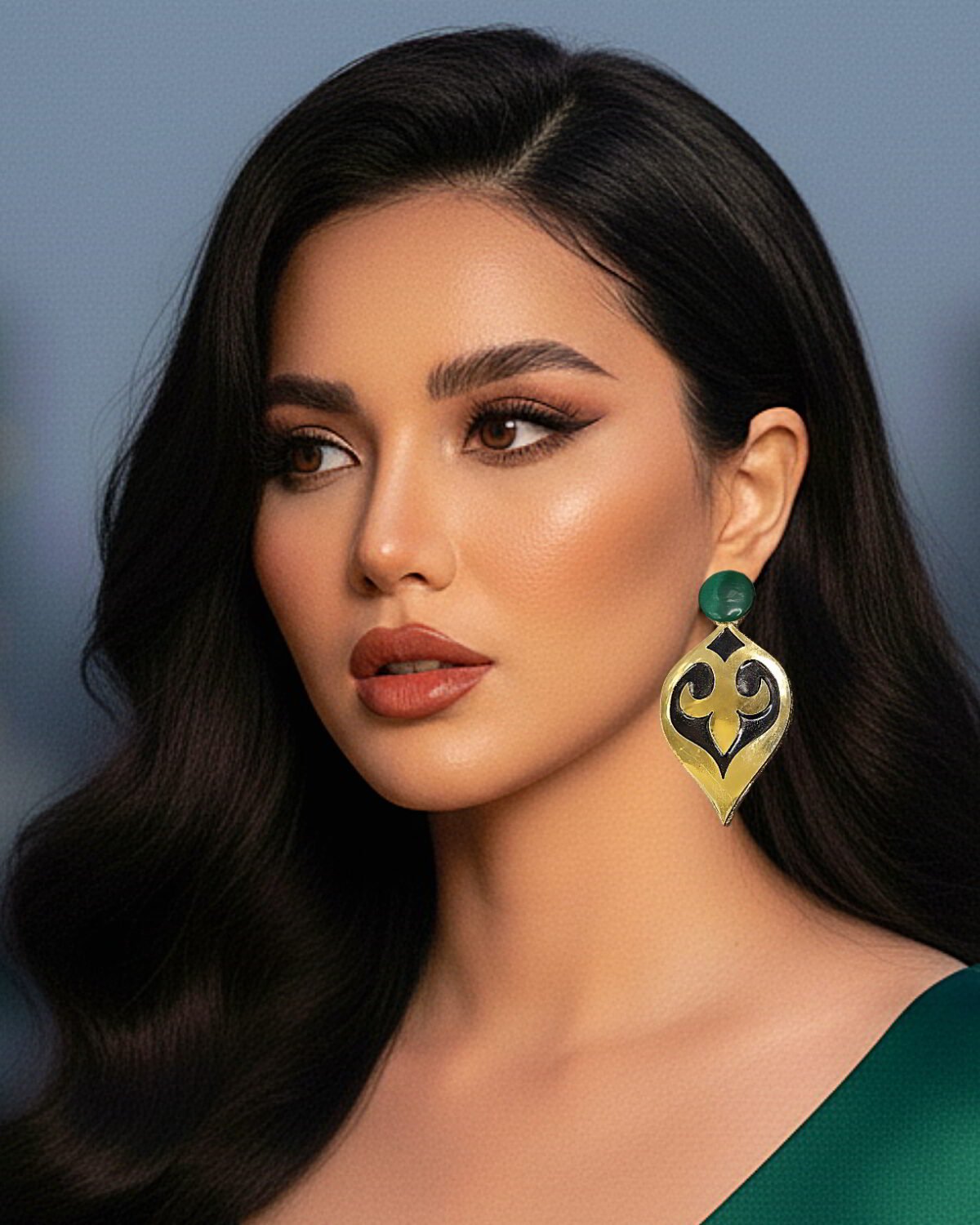 Eternal Cypress Earrings In Gold & Green - Image 3