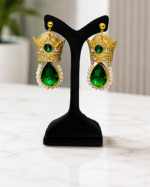Pahlavi Crown – Handmade Paper Mache Earrings With Teardrop Stones - Image 10