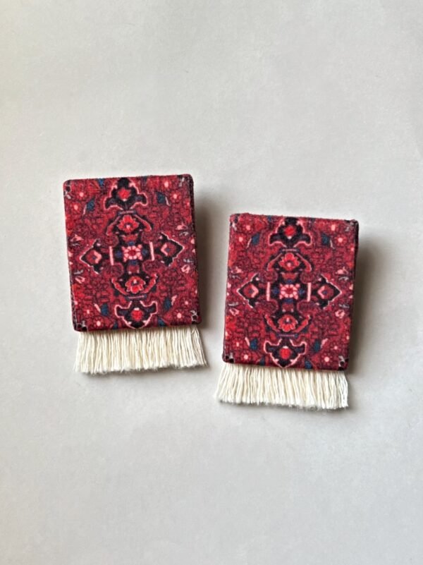 Carpet Earrings handmade paper mache