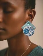 Aurora Glow handmade paper mache earrings - Image 2