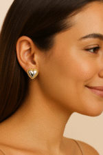 Silver bobble heart earrings - Image 4