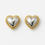 Silver bobble heart earrings