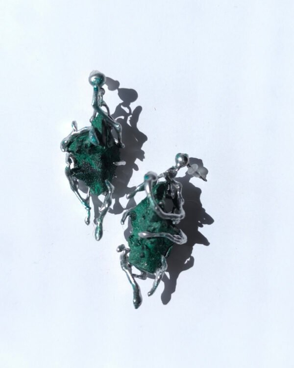 Silver Green Earrings from the hysteria collection code(M-H21-2)