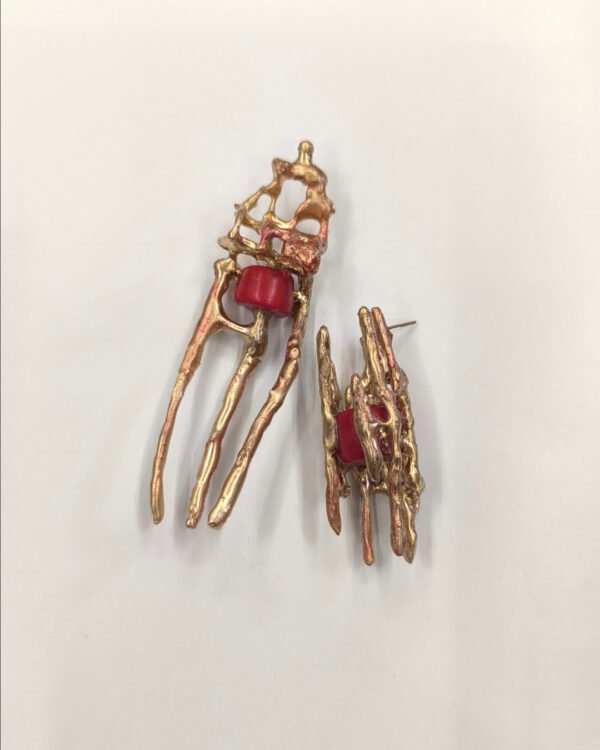 Gold Red Earrings from the hysteria collection code(M-H11-2)