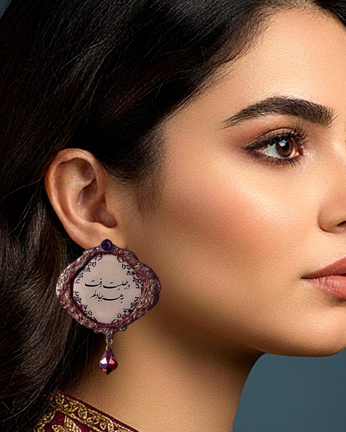 “In pursuit of you, my heart went everywhere.”– Handmade Paper Mache Earrings - Image 3