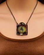 Hich – Handmade Paper Mache Earrings And Necklace Set - Image 3