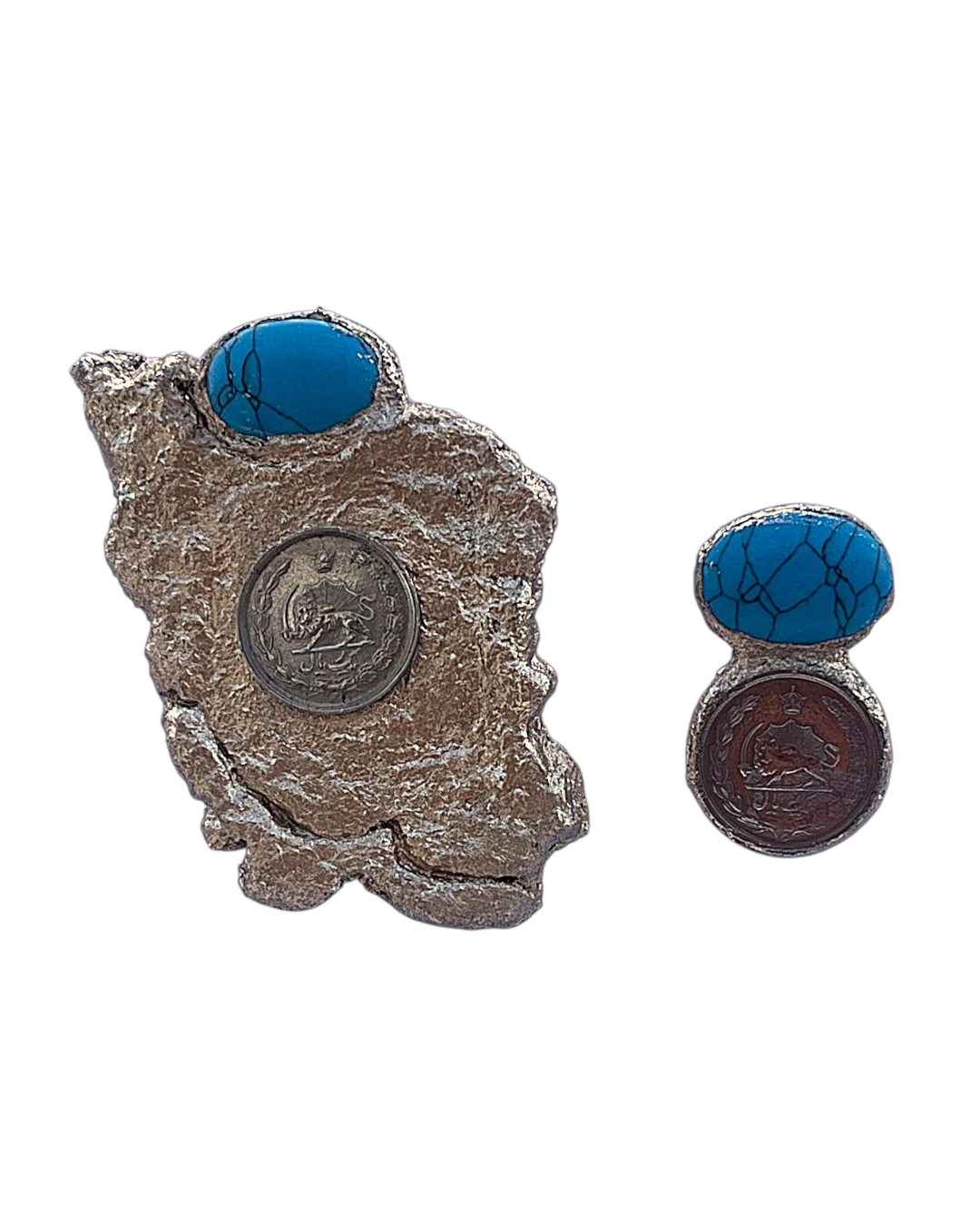 IMG_20251202_010753_758 Vatan – Handmade Paper Mache Earrings With Pahlavi coins - Image 1