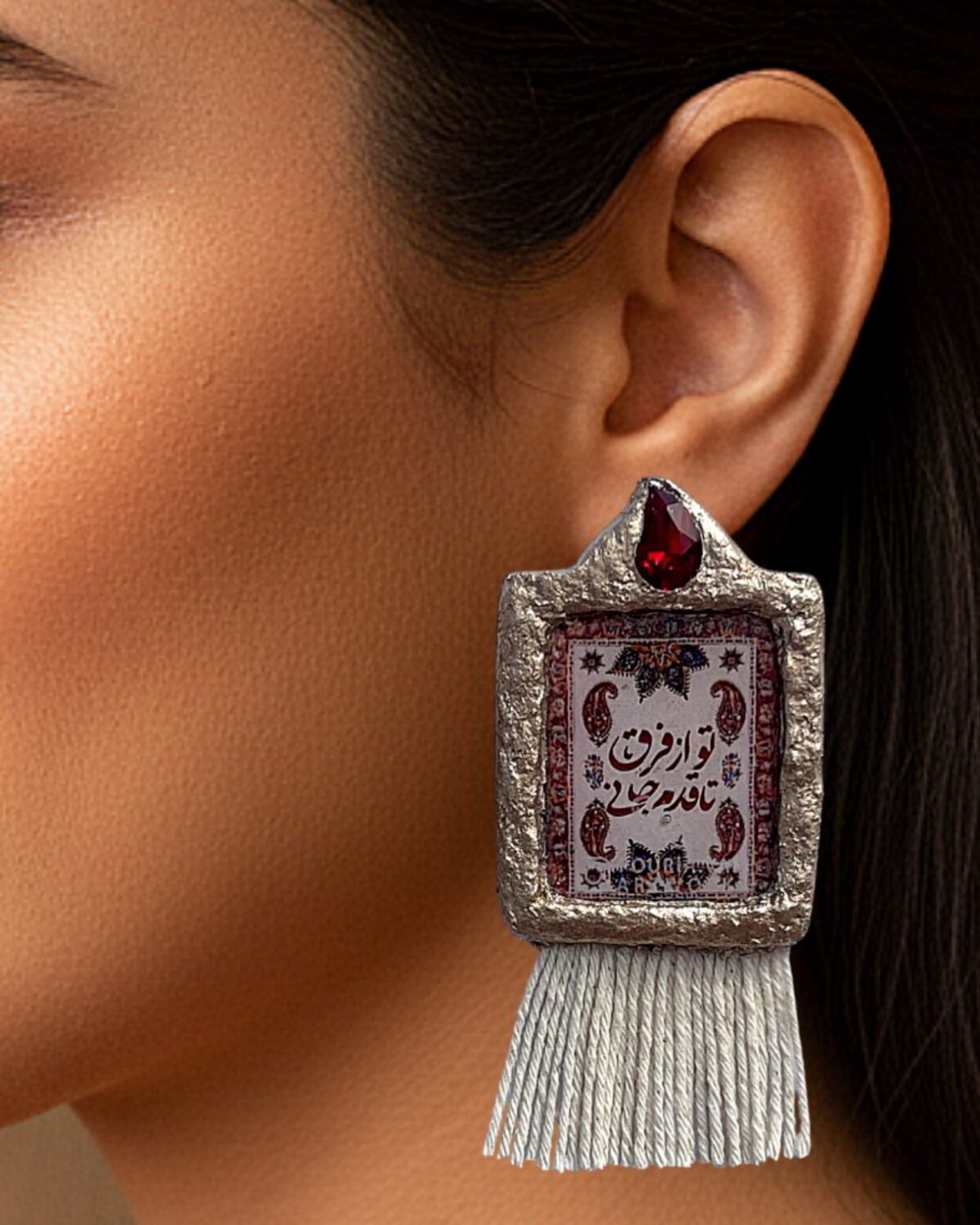 Soul In Every Thread – Persian Poem Earrings - Image 2
