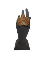Golden Orchid Paper Mache Ring – Adjustable