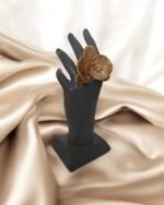 Golden Orchid Paper Mache Ring – Adjustable - Image 4