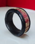 Handcrafted Love Bangle with Textile Charm - Image 3