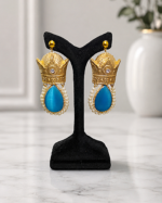 Crown – Handmade Paper Mache Earrings With Red, Green, blue Crystal - Image 20