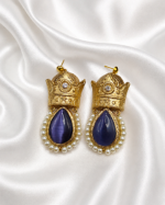 Crown – Handmade Paper Mache Earrings With Red, Green, blue Crystal - Image 23