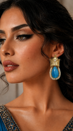 Crown – Handmade Paper Mache Earrings With Red, Green, blue Crystal - Image 19