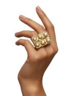 Six Pearls Paper Mache Ring – Adjustable