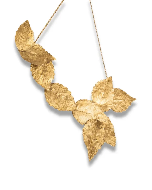 Handmade Gold Leaf Statement Necklace