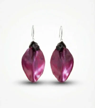 Handmade Natural Flower Petal Drop Earrings