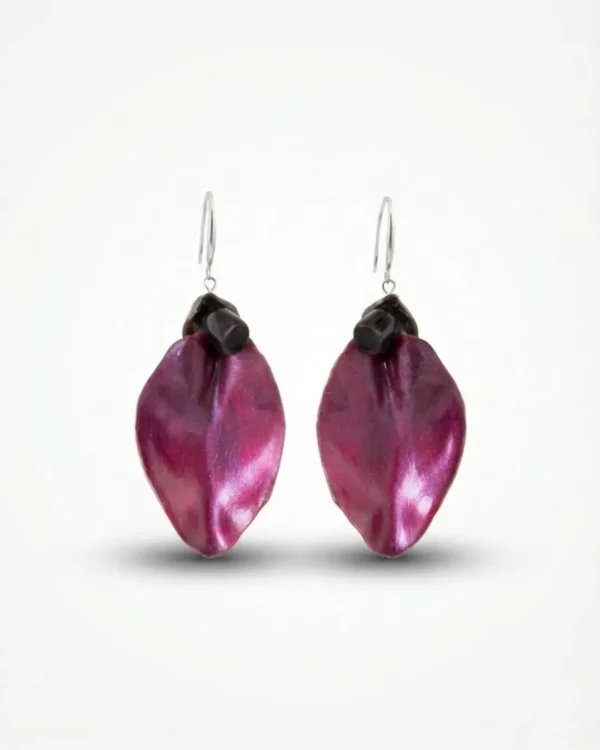 Handmade Natural Flower Petal Drop Earrings