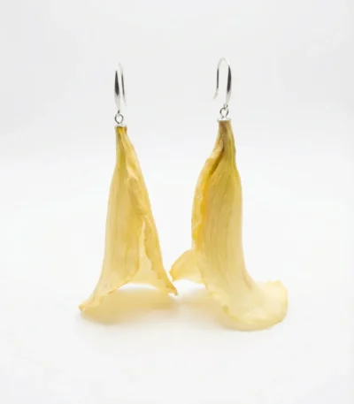 Handmade Real Lemon Calla Lily Earrings