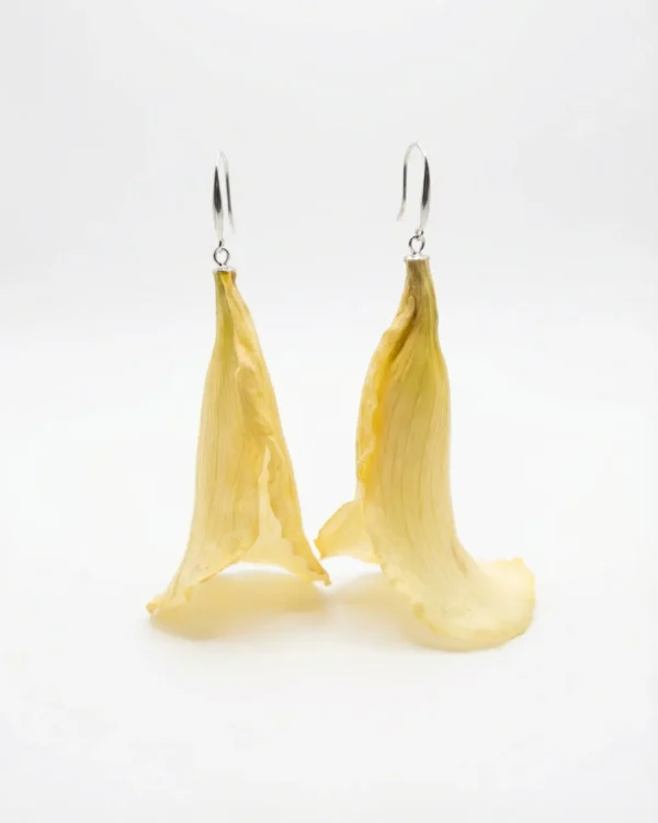 Handmade Real Lemon Calla Lily Earrings