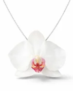 Handmade Real Orchid Necklace With Silver Chain