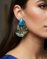 sea Waves  Earrings – Handmade Paper Mache - Image 2