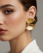 Sunrise Gold Paper Mache Earrings - Image 2