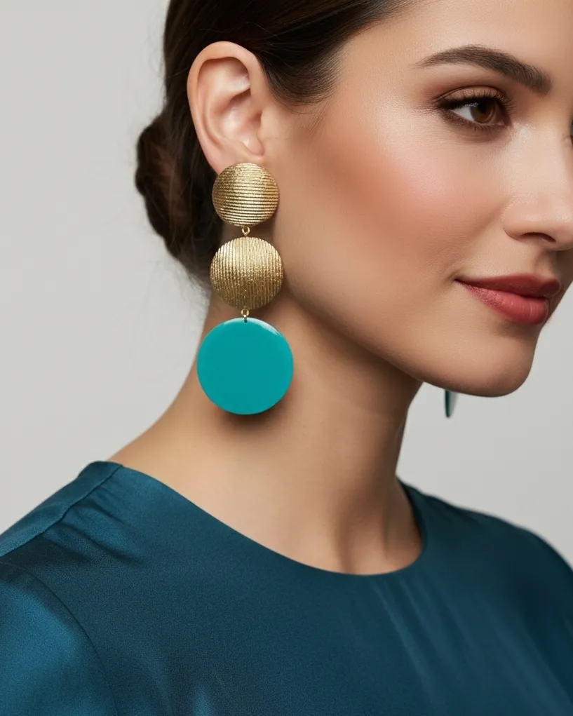 Circle Dance Handmade Paper Mache Earrings - Image 10