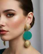 Circle Dance Handmade Paper Mache Earrings - Image 2