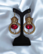 Royal Pahlavi Crown Handcrafted Golden Dangle Earrings - Image 5