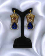 Crown – Handmade Paper Mache Earrings With Red And Green Crystal - Image 12