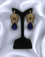 Crown – Handmade Paper Mache Earrings With Red And Green Crystal - Image 16