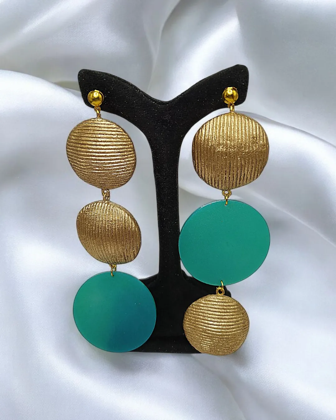 Circle Dance Handmade Paper Mache Earrings - Image 11