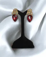 Spring Blossom Ruby Paper Mache Earrings - Image 5